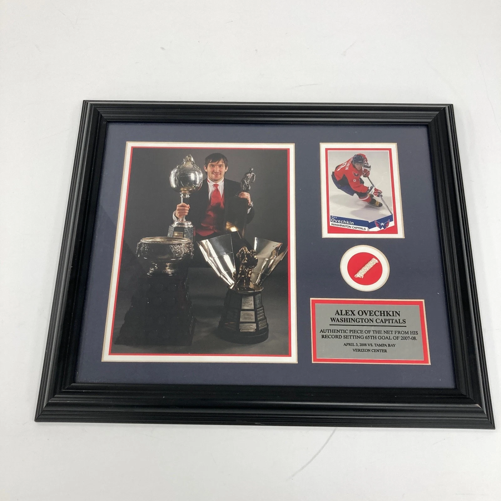 Alex Ovechkin Washington Capitals Record Breaking 65th Goal Piece Of Net Framed