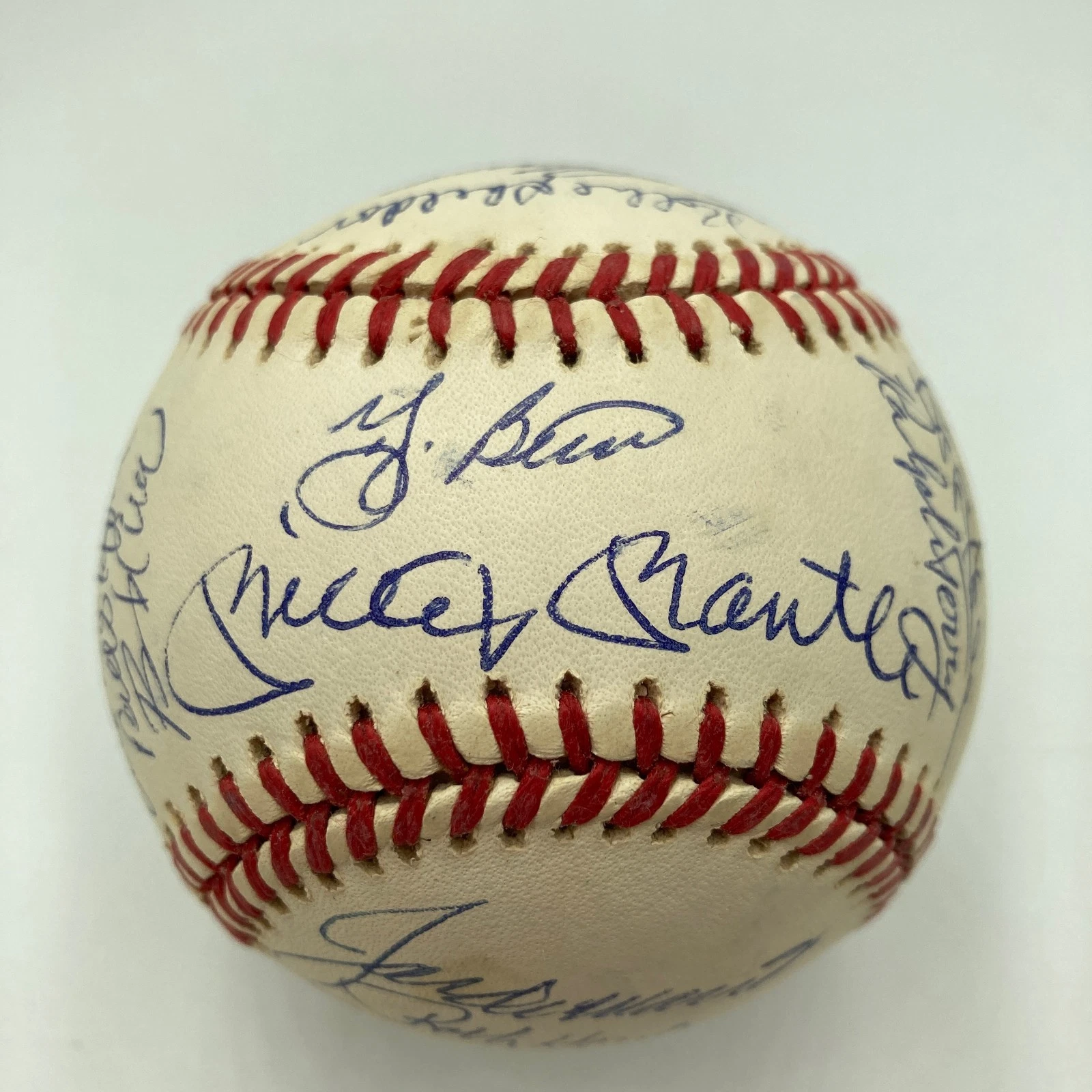 1961 New York Yankees World Series Champs Team Signed Baseball Mickey Mantle JSA