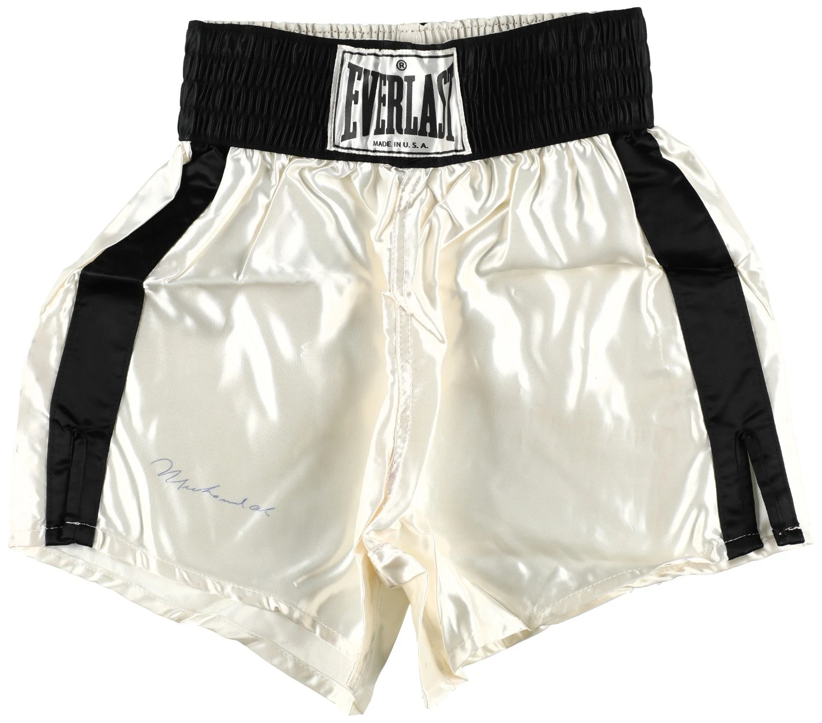 Beautiful Muhammad Ali Signed Everlast Trunks Shorts Beckett COA