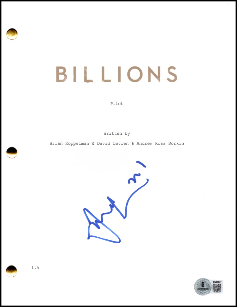 Damian Lewis Signed Autograph Billions Full Pilot Script Screenplay Beckett COA