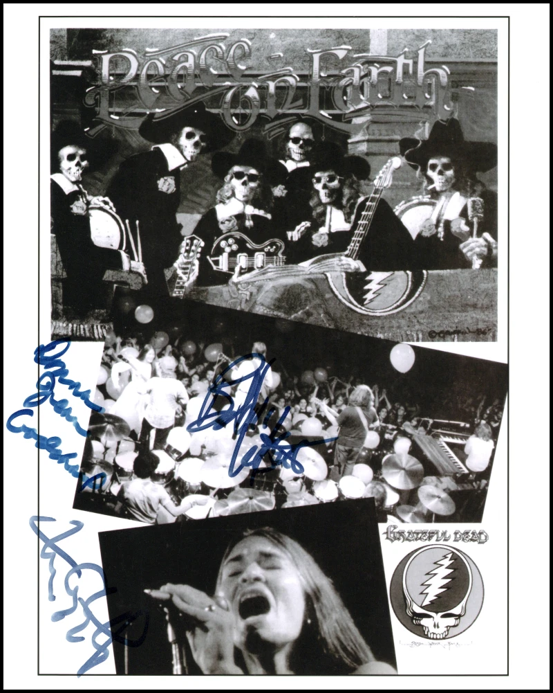 Bob Weir Donna Jean Godchaux +1 Signed Autograph 8x10 Grateful Dead Photo JSA