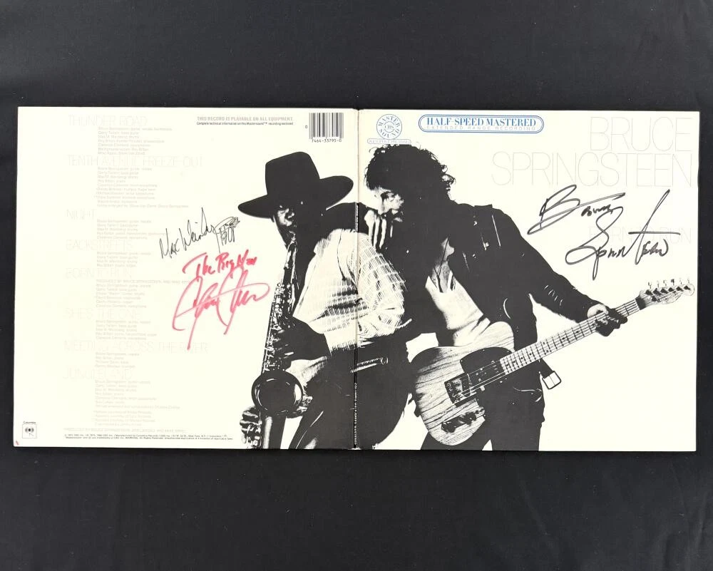 Bruce Springsteen Clarence Clemons +1 Signed Autograph Born to Run Album JSA COA