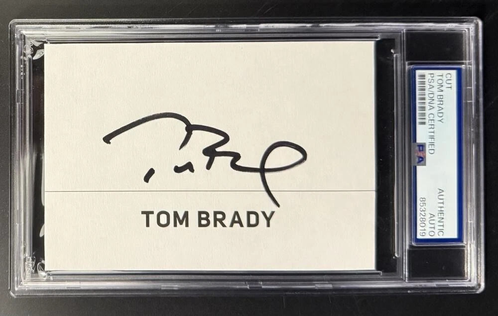 Tom Brady Patriots Signed Autograph PSA/DNA COA Slabbed Full Signature Cut Card