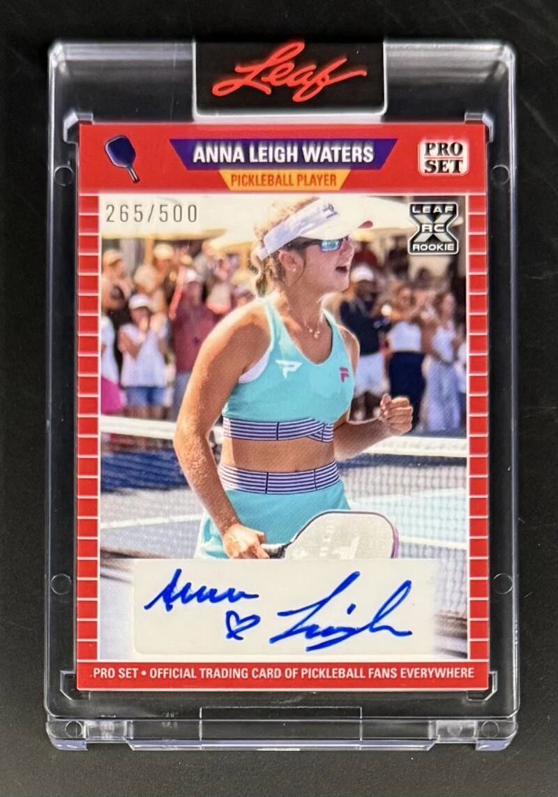 Anna Leigh Waters Signed Autograph Leaf Pro Set Slab Trading Card Pickleball