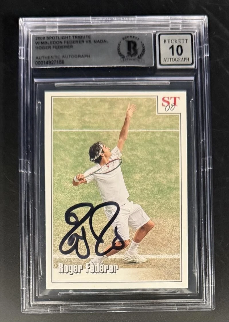 Roger Federer Signed Autograph 2008 Spotlight Tribute Nadal Beckett GEM MINT 10