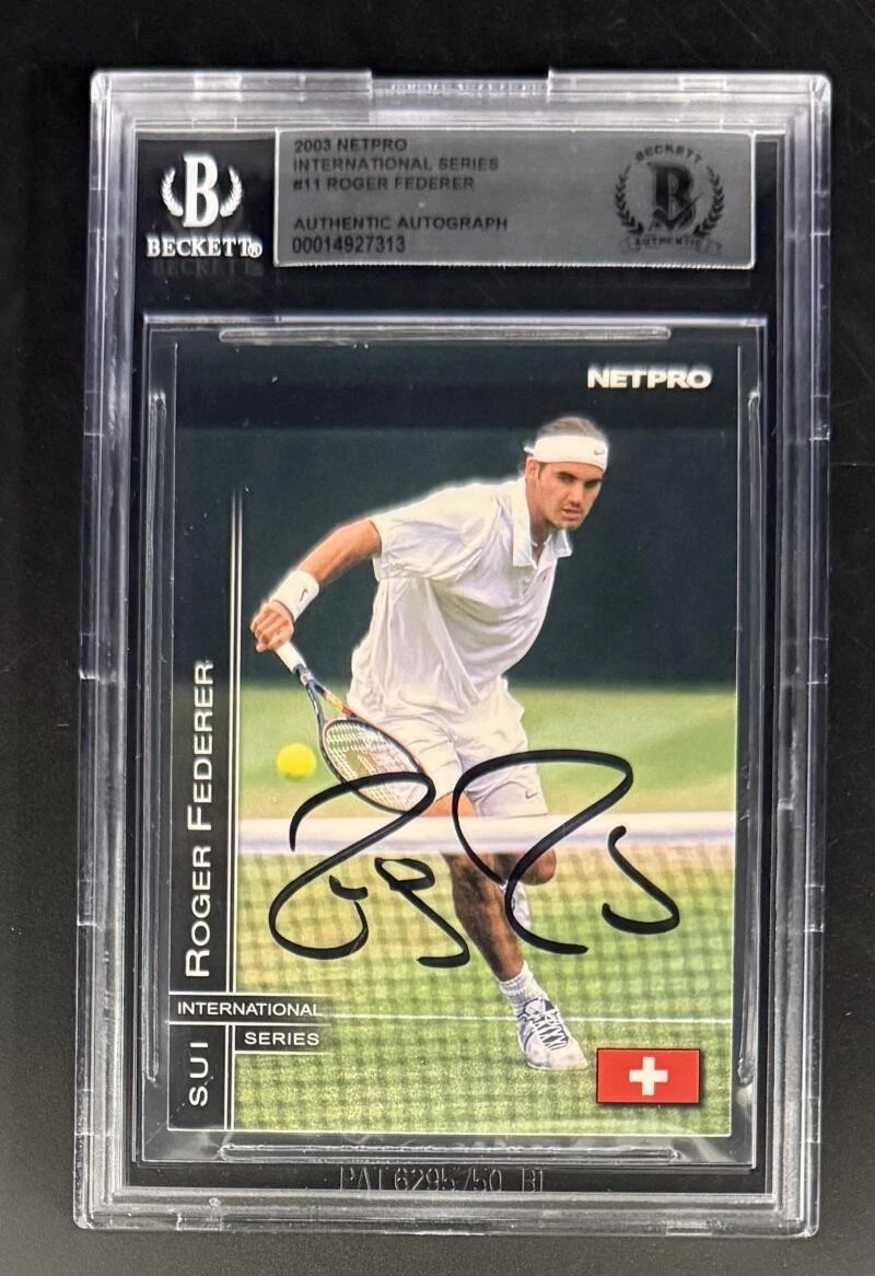 Roger Federer Signed Autograph Beckett COA Slab 2003 International Trading Card