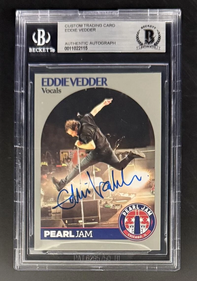 Eddie Vedder Pearl Jam Signed Autograph Beckett COA Slab Custom Cubs Rare Card