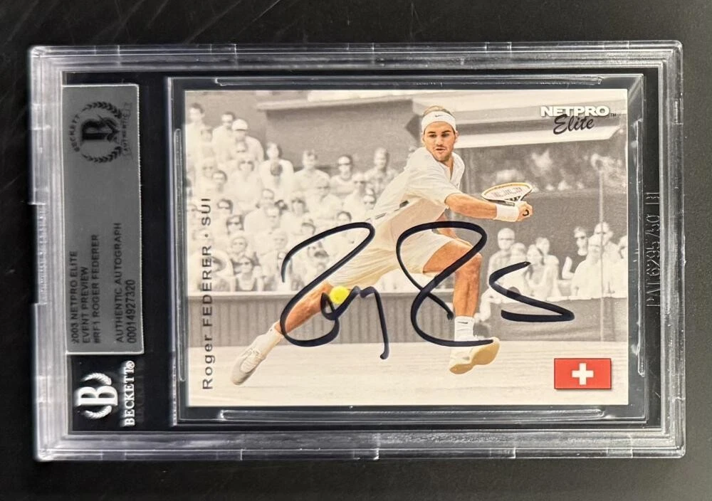 Roger Federer Signed Autograph Beckett COA Slab 2003 Netpro Elite Trading Card