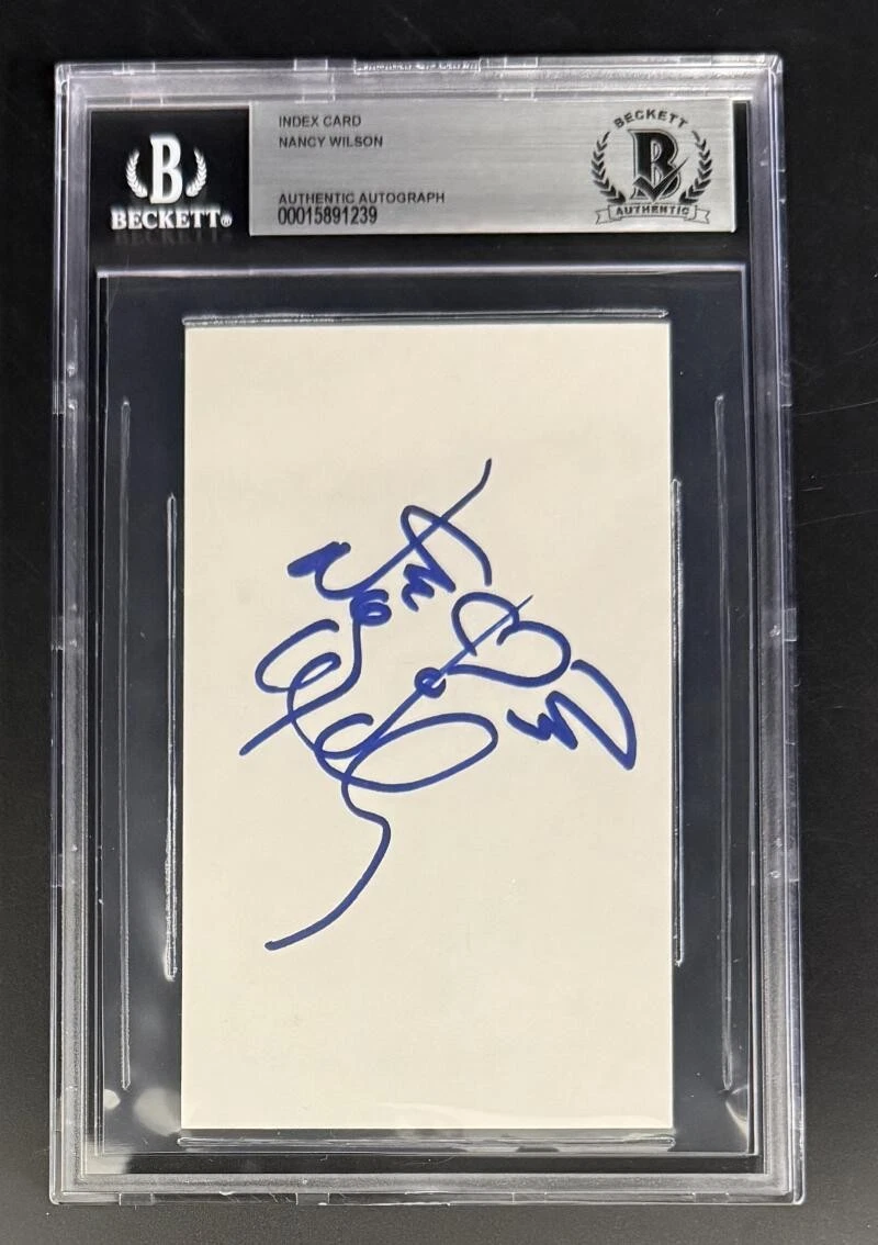 Nancy Wilson Heart Signed Autograph Beckett COA Slabbed Cut Signature Sketch