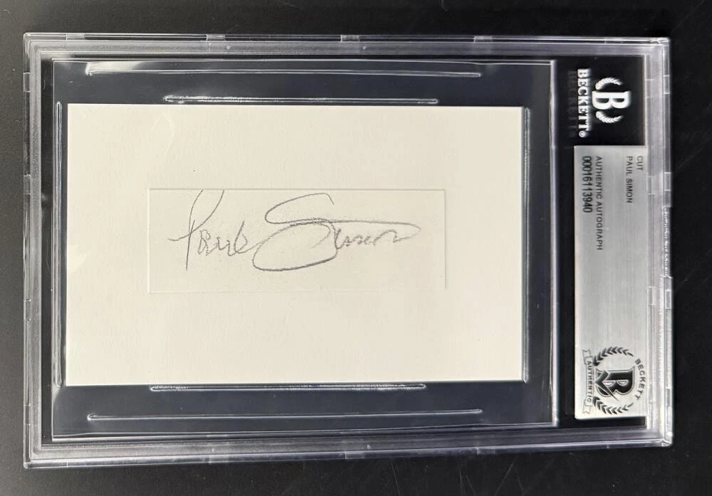 Paul Simon Signed Autograph Beckett COA Slabbed Signature Card Art Garfunkel