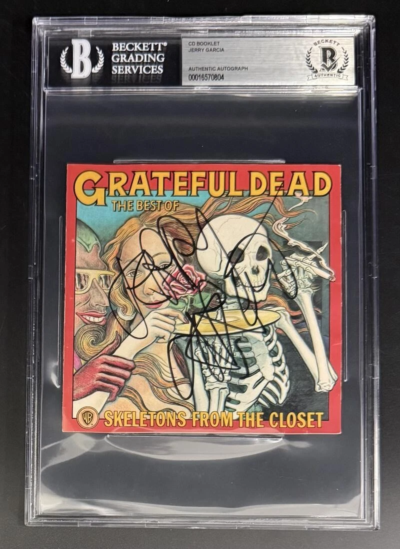 Jerry Garcia Grateful Dead Signed Autograph Beckett COA Slabbed Skeletons CD