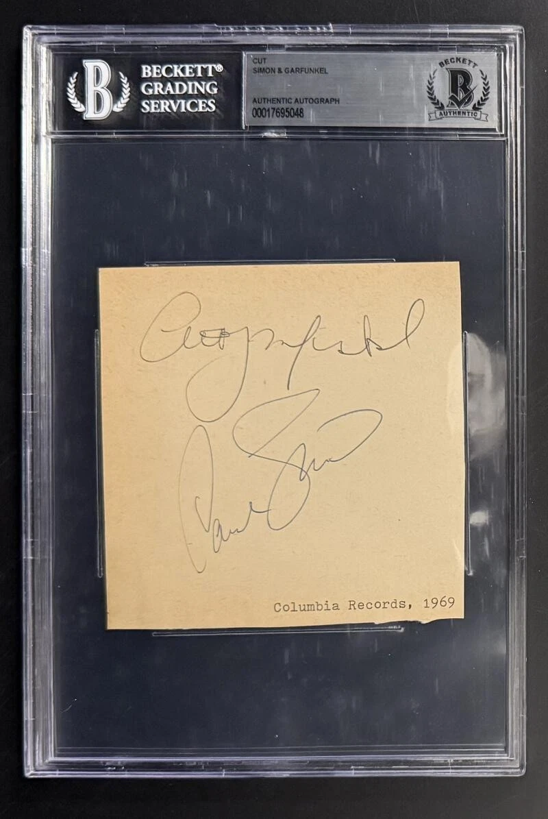 Art Garfunkel  Paul Simon Signed Autograph Beckett COA Slabbed 1969 Rare Card