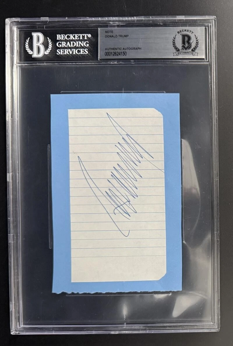 Donald Trump USA President Signed Autograph Beckett COA Slabbed Full Signature