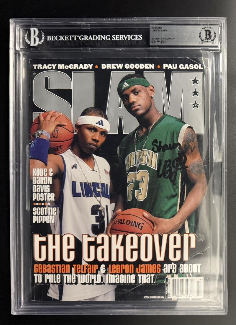 LeBron James Signed Autograph Beckett COA Slam Magazine - Vintage HS Signature