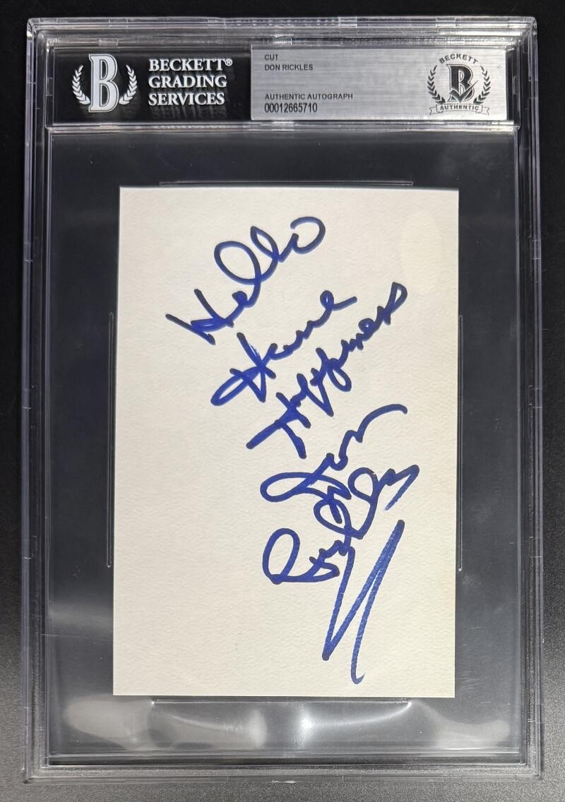 Don Rickles Signed Autograph Beckett COA Slabbed Cut Note - Hello Happy Holidays
