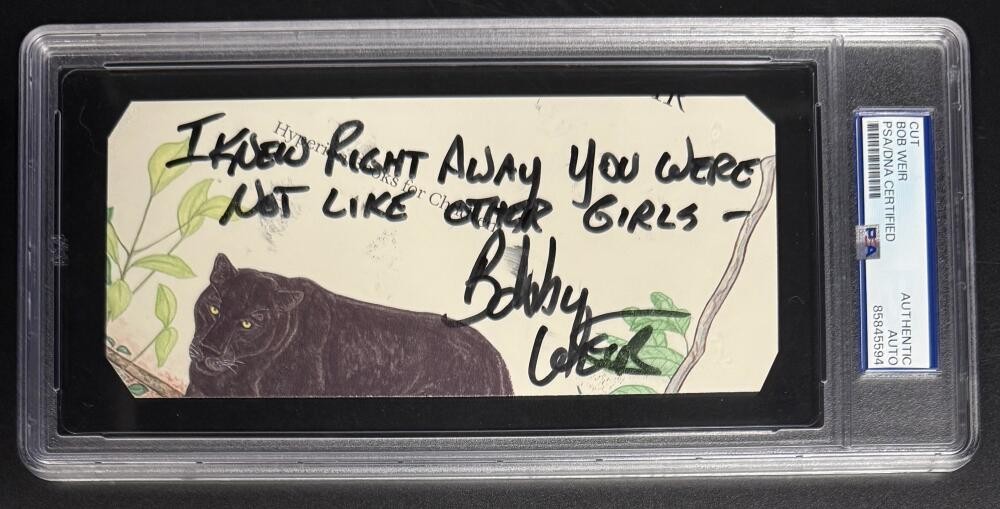 Bob Weir Signed PSA/DNA Grateful Dead Scarlett Begonias Handwritten Lyric Cut