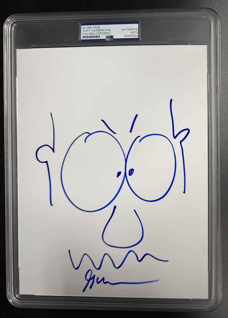 Gary Vee Vaynerchuk Signed Autograph PSA/DNA COA Slabbed Rare Face Sketch A