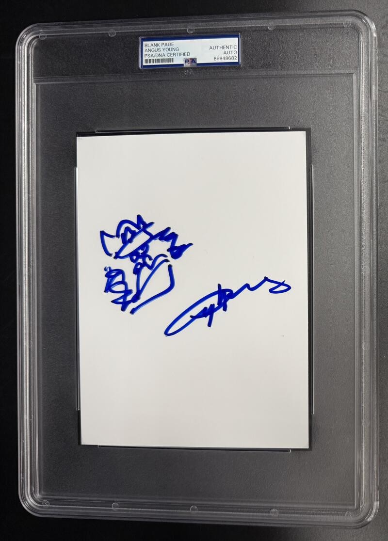 Angus Young AC/DC Signed Autograph PSA/DNA Slabbed Original Art Devil Sketch