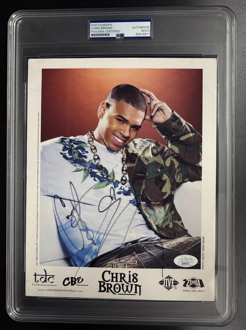 Chris Brown Signed Autograph Rare Vintage Promo PSA/DNA COA 8x10 Slabbed Photo