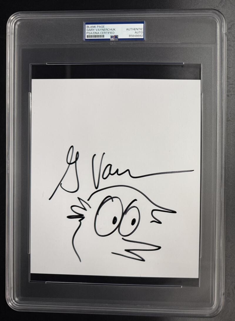 Gary Vee Vaynerchuk Signed Autograph PSA/DNA COA Slabbed Rare Face Sketch B