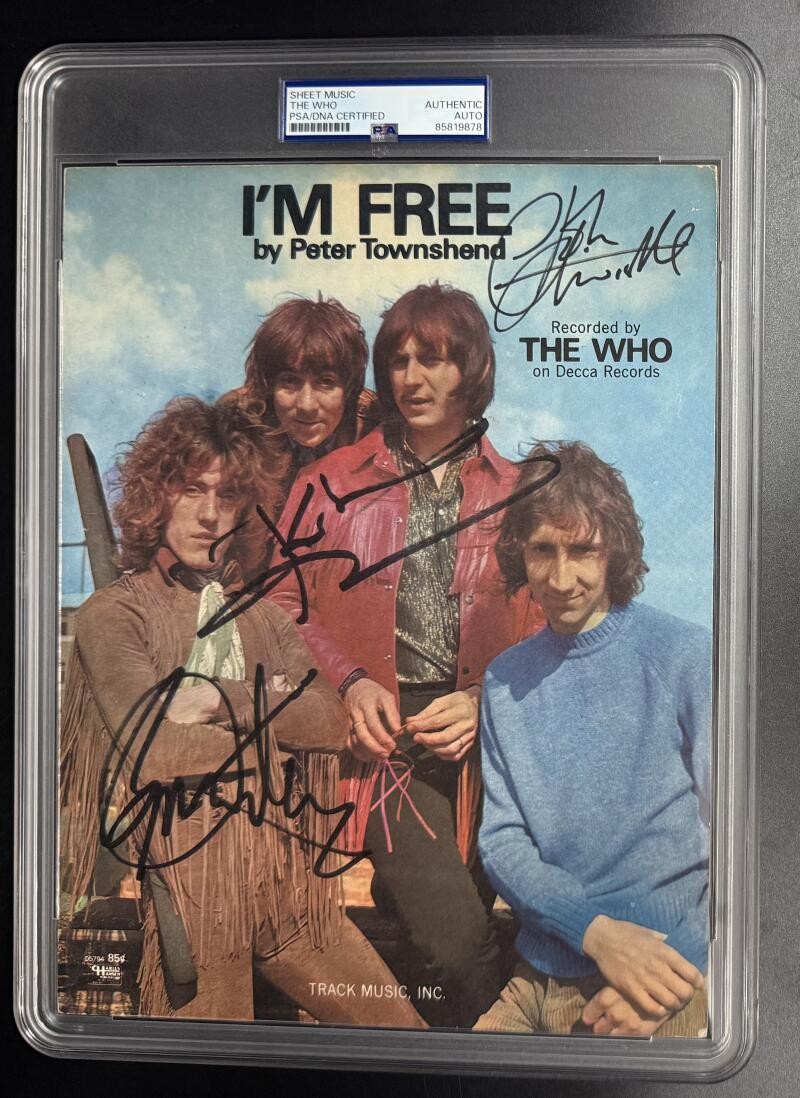 Roger Daltrey John Entwistle Pete Townshend Signed PSA/DNA The Who Sheet Music
