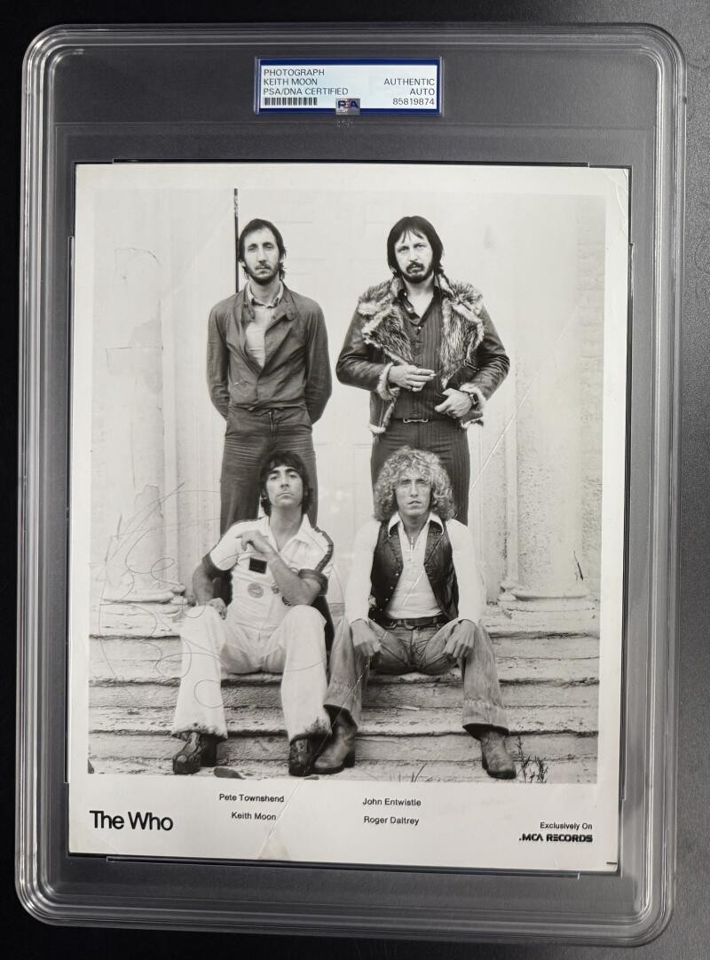 The Who Keith Moon Original Promo Signed Autograph PSA/DNA COA 8x10 Slab Photo