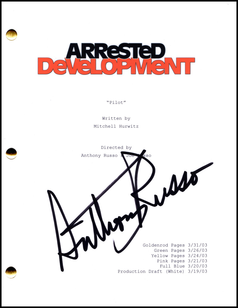 Anthony Russo Signed Autograph Arrested Development Full Pilot Script Screenplay
