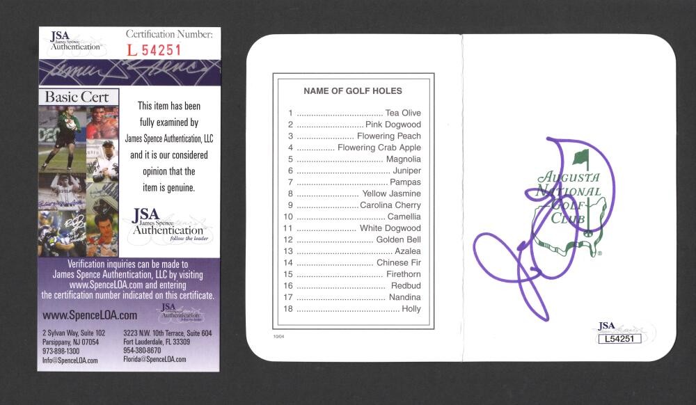 Rory McIlroy Signed Autograph Augusta National Masters Scorecard w/ JSA COA