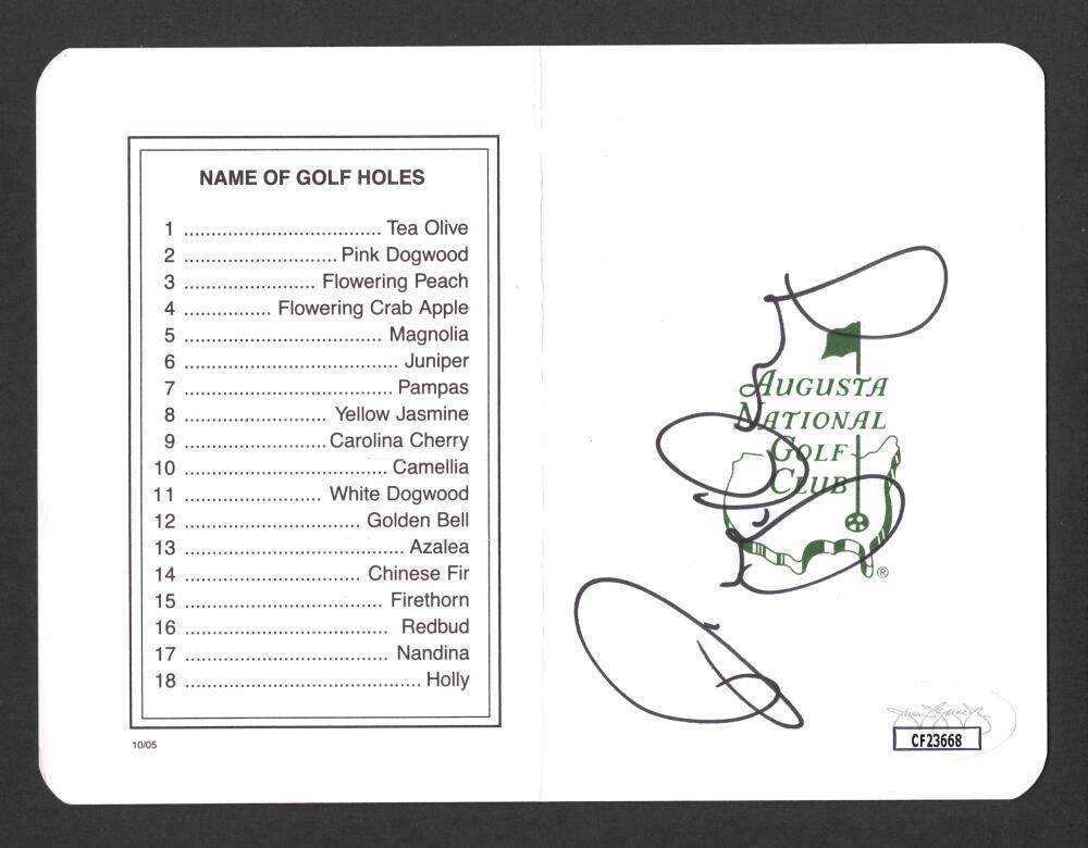 Rory McIlroy Signed Autograph Augusta National Masters Scorecard - JSA COA