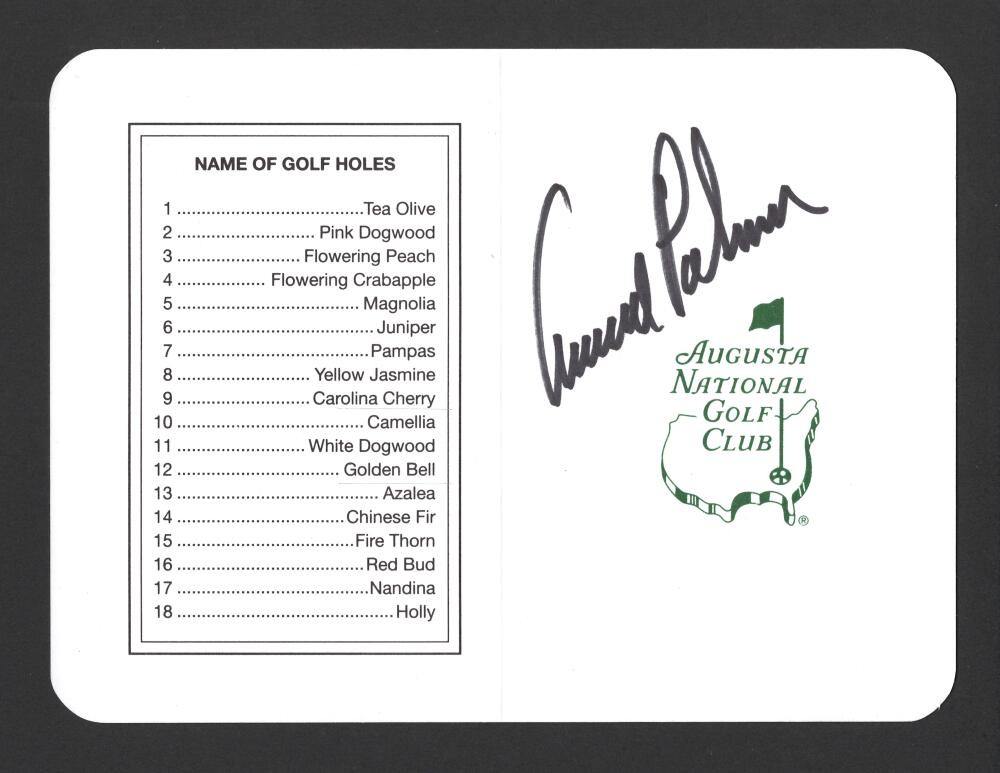Arnold Palmer Signed Autograph Augusta National Masters Scorecard - JSA COA