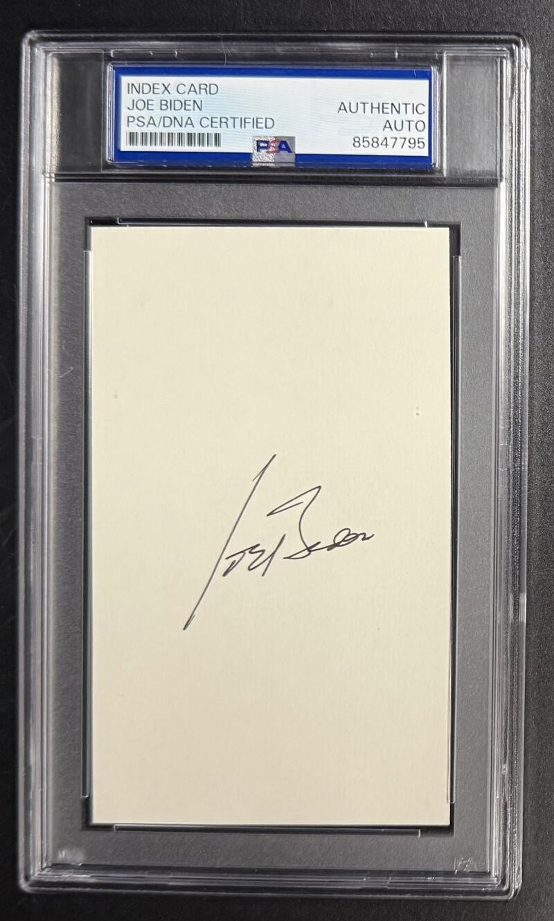 President Joe Biden Signed Autograph PSA/DNA Slab Encapsulated 3x5 Index Card B
