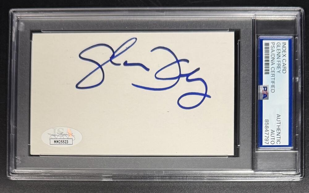 Glenn Frey The Eagles Signed Autograph PSA/DNA Slab Encapsulated Rare Note Card