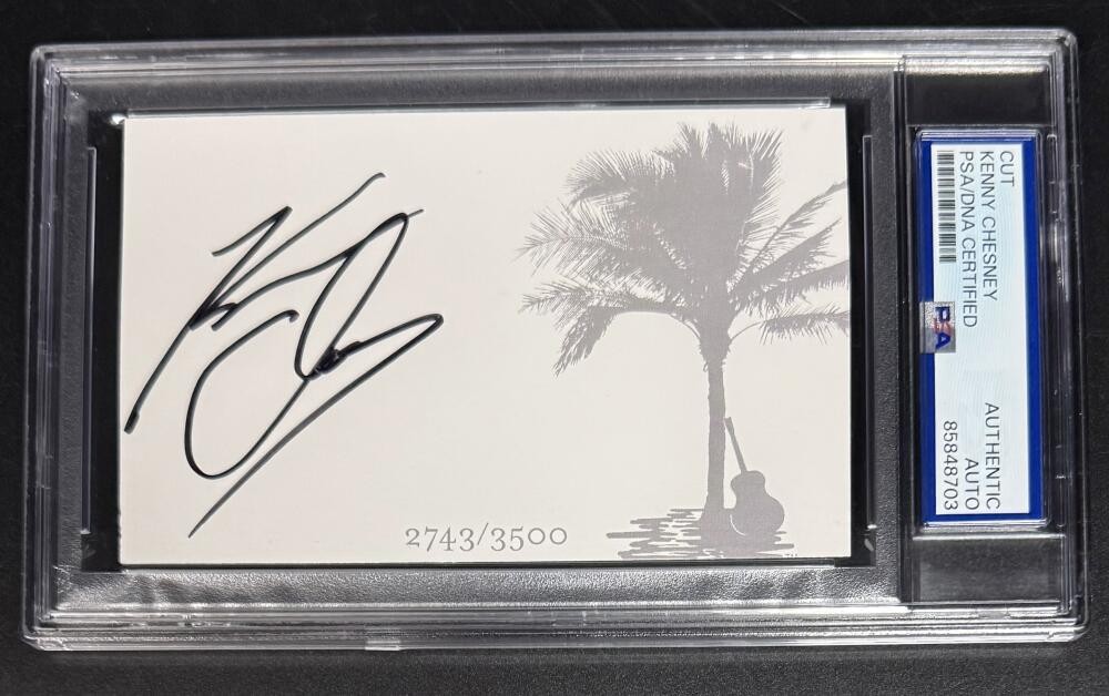 Kenny Chesney Signed Autograph PSA/DNA COA Slabbed Cut Limited Card 2743/3500