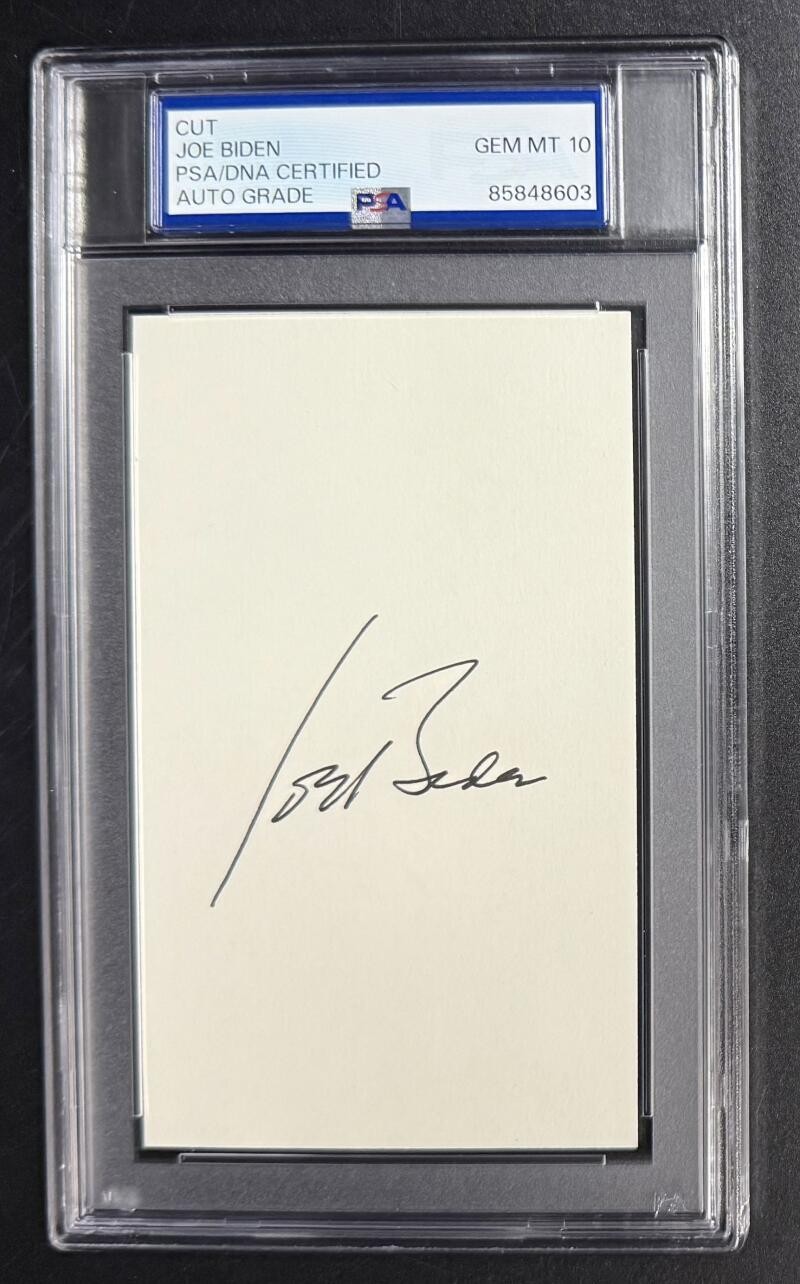 President Joe Biden Signed Autograph PSA/DNA Slab Gem Mint 10 3x5 Index Card