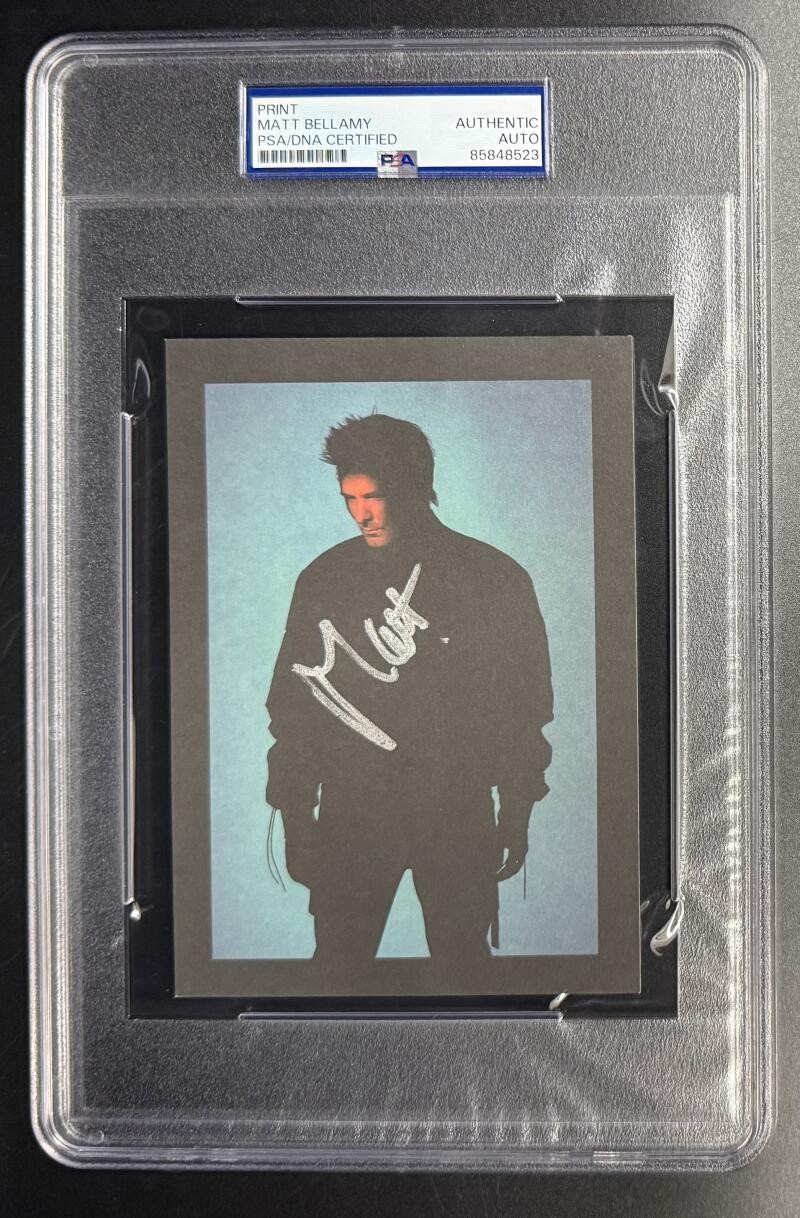 Matt Bellamy Signed Autograph PSA/DNA Slabbed Cut Card Photo Rare Muse COA A