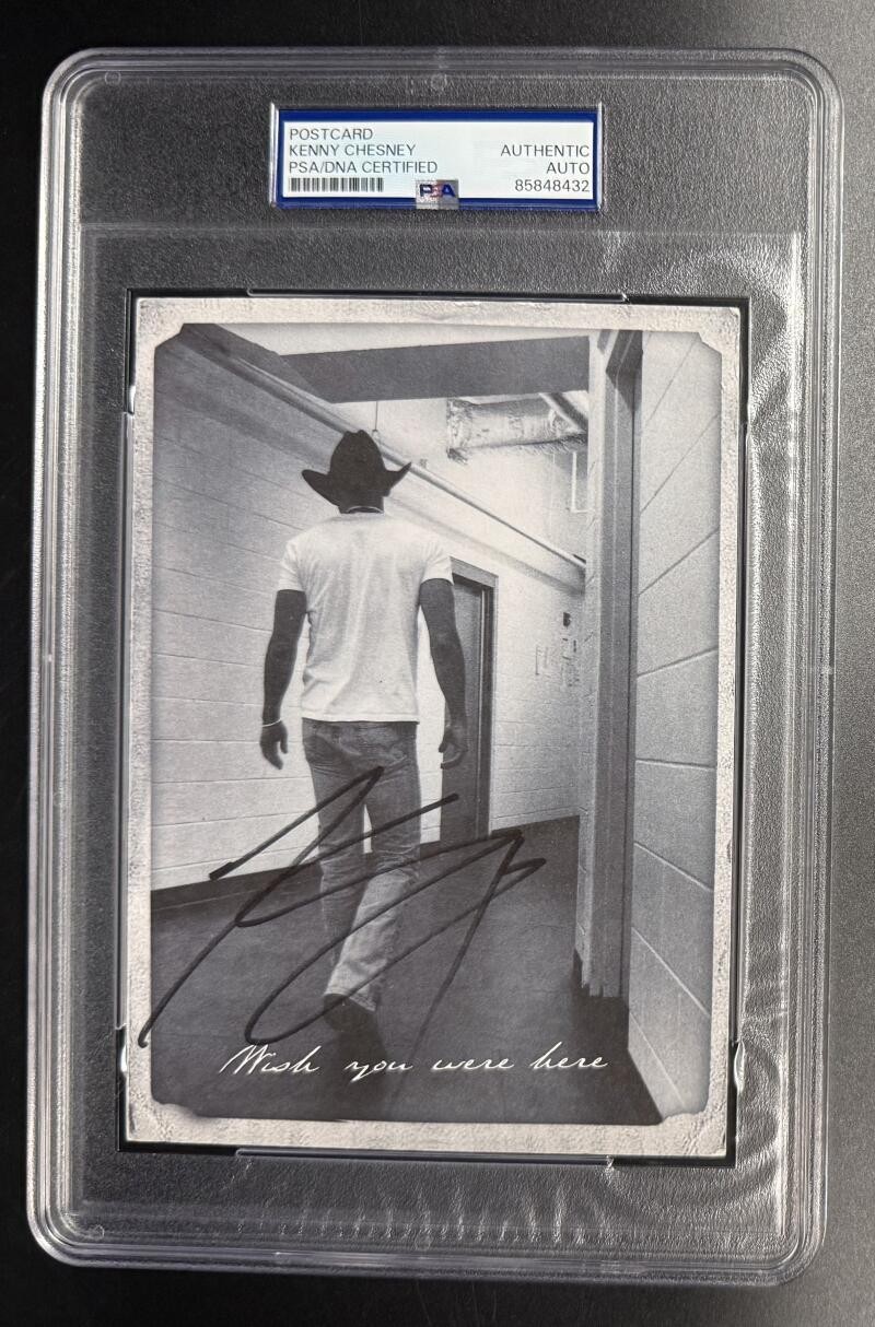 Kenny Chesney Signed Autograph PSA/DNA Slabbed Wish You Were Here Postcard COA