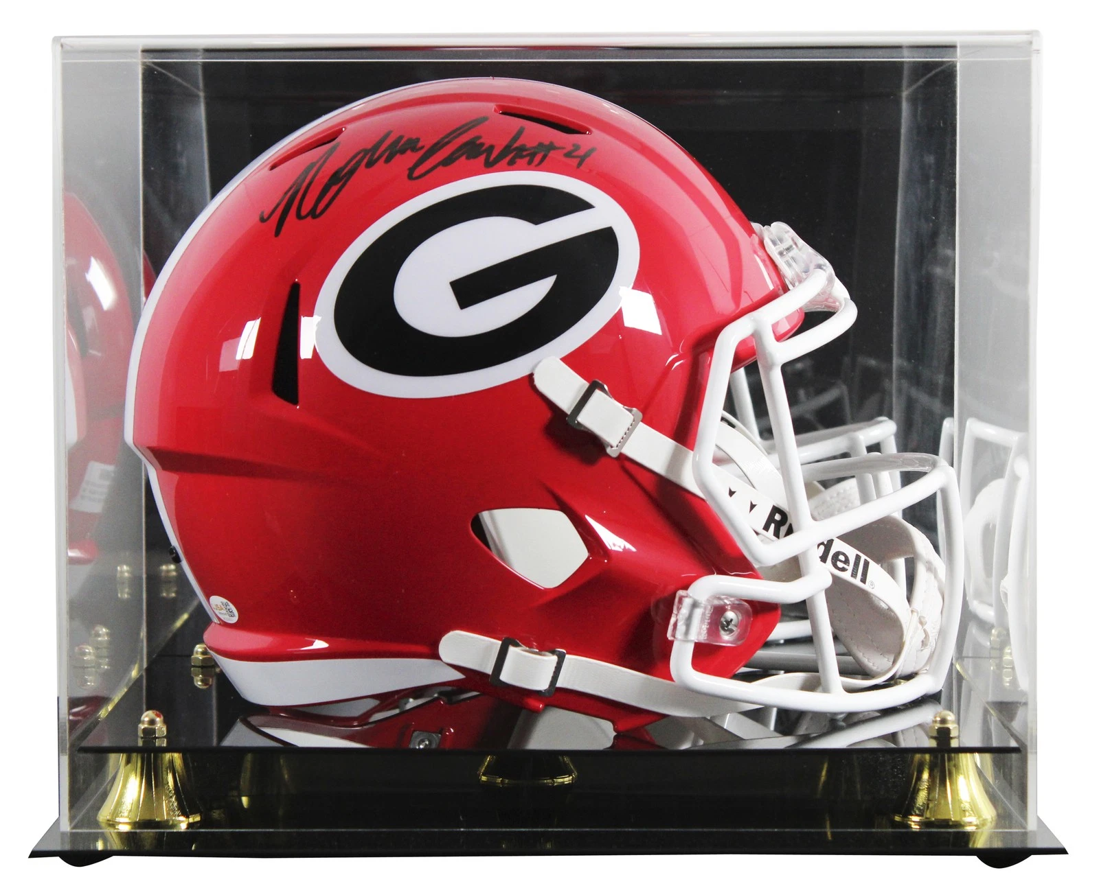 Georgia Nolan Smith Signed Full Size Speed Rep Helmet W/ Case JSA Witnessed