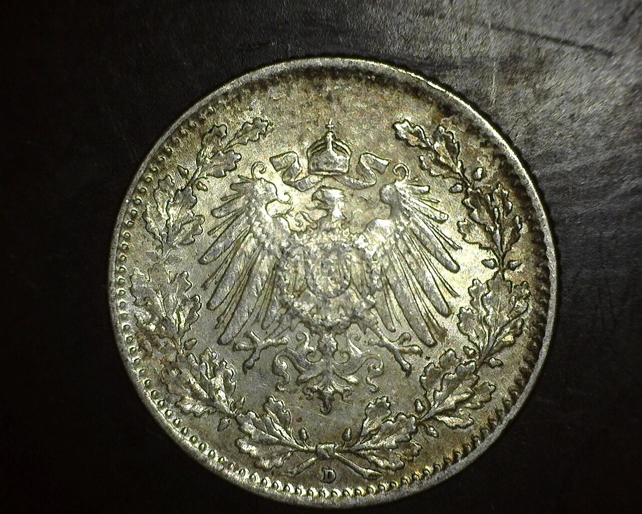 1916 D Germany 1/2 Mark XF