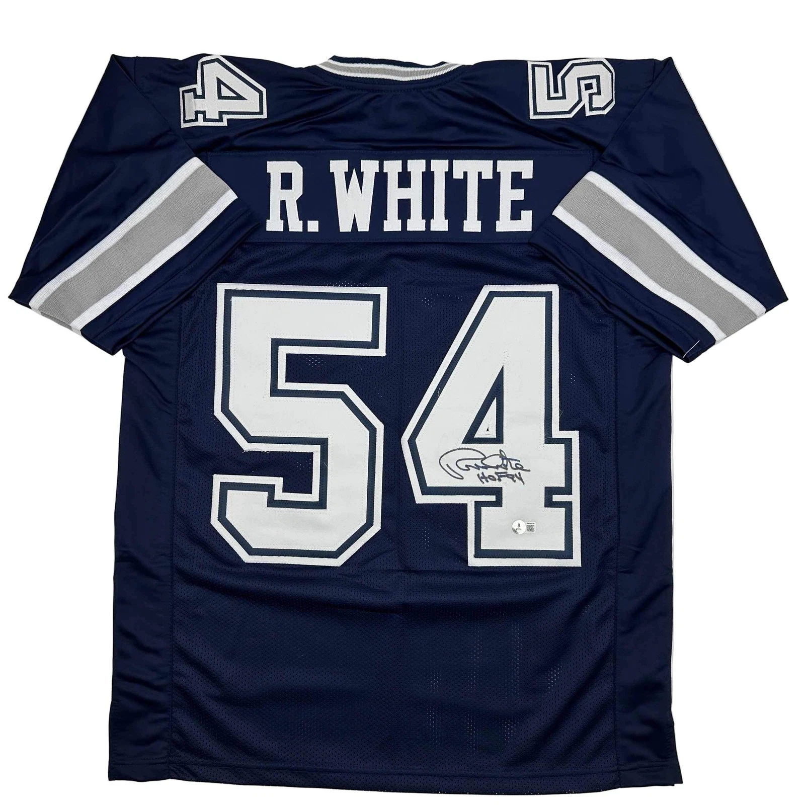 Autographed/Signed RANDY WHITE HOF 94 Dallas Blue Football Jersey JSA COA Auto