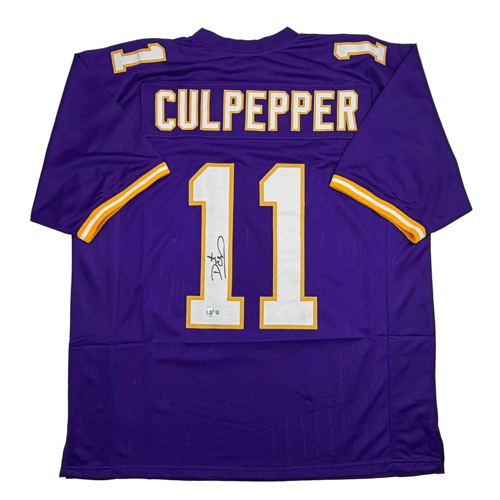 Autographed/Signed DAUNTE CULPEPPER Minnesota Purple Football Jersey JSA COA