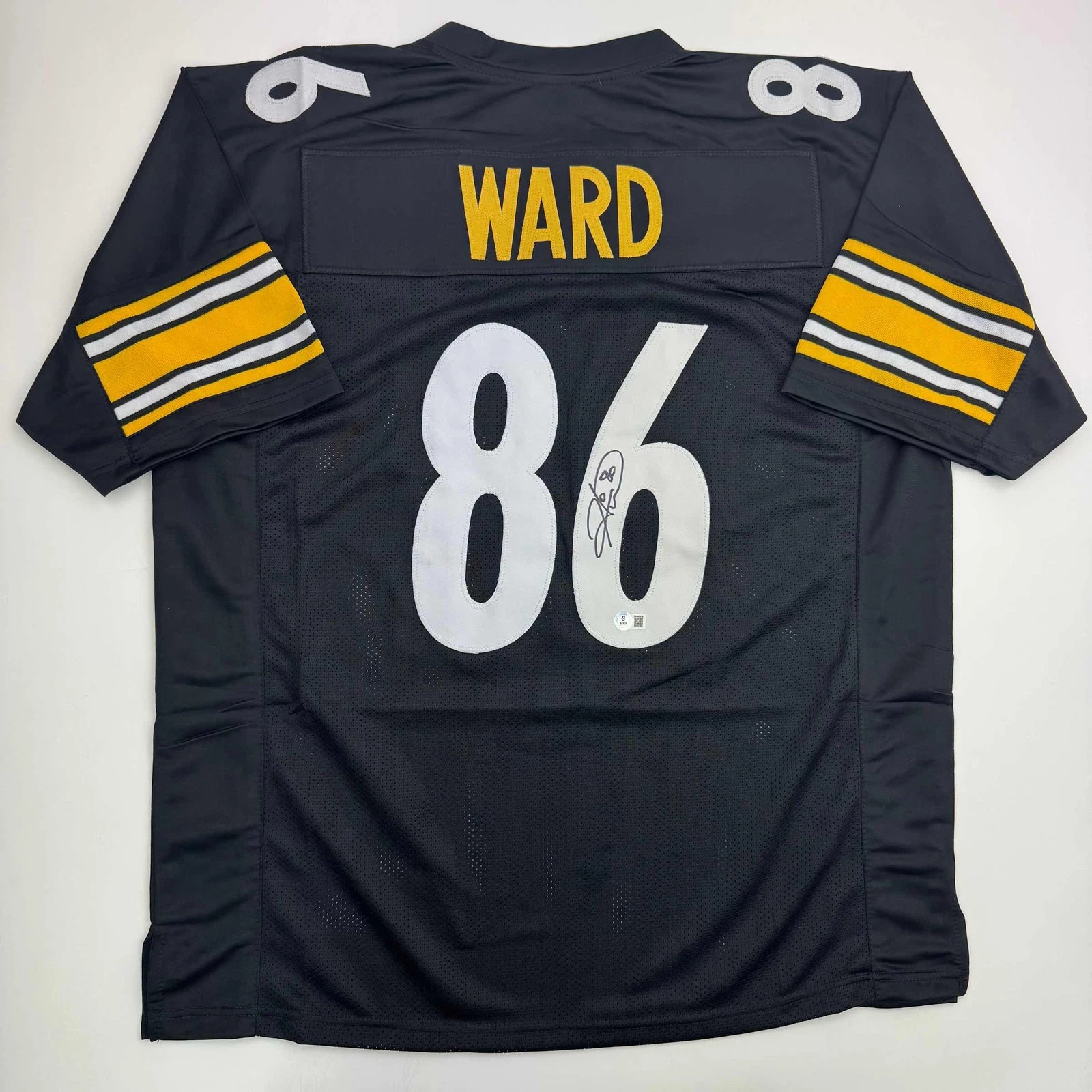 Autographed/Signed HINES WARD Pittsburgh Black Football Jersey JSA COA Auto