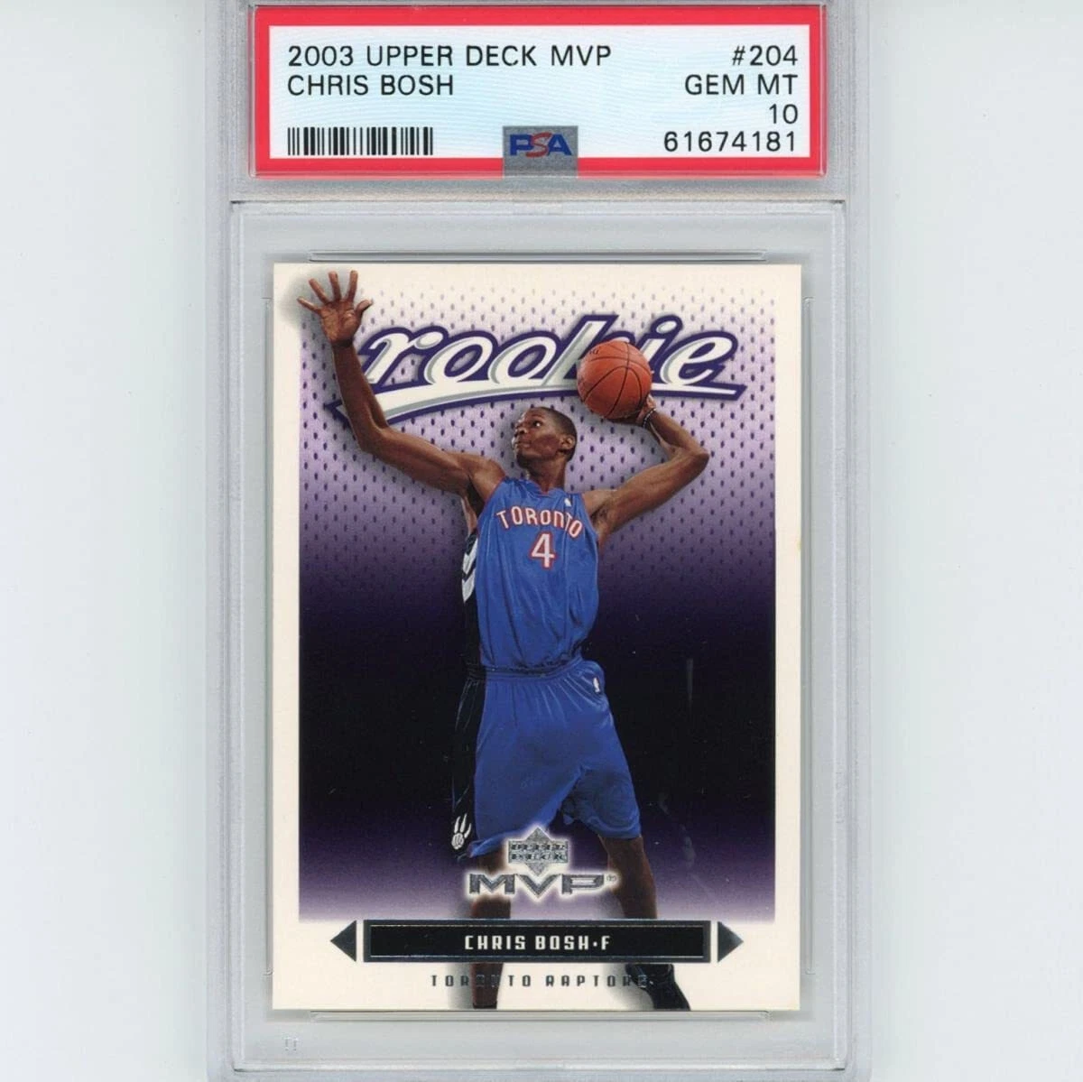 Graded 2003-04 Upper Deck UD MVP Chris Bosh #204 Rookie Basketball Card PSA 10