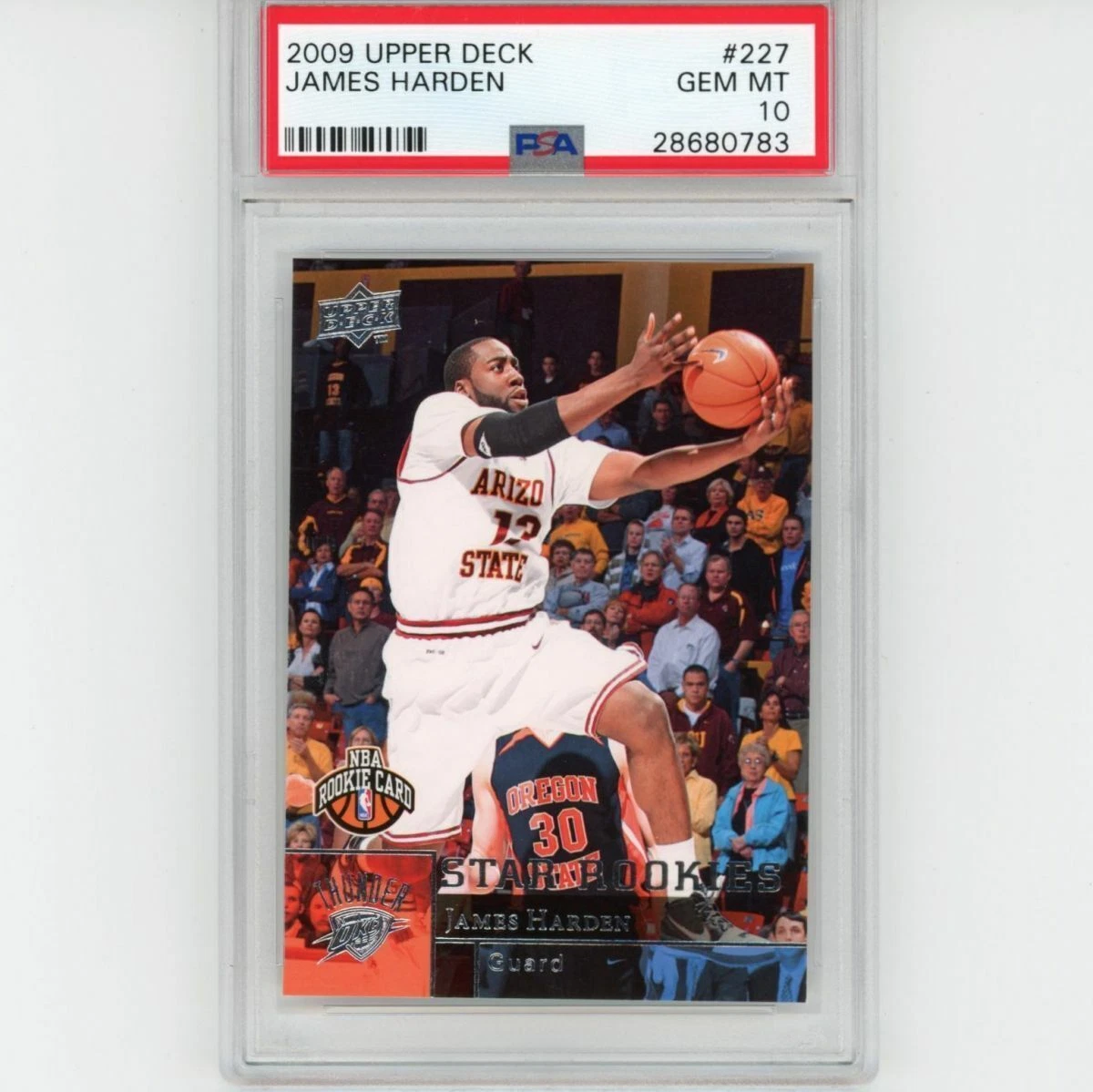 Graded 2009-10 Upper Deck UD JAMES HARDEN #227 Rookie RC Basketball Card PSA 10