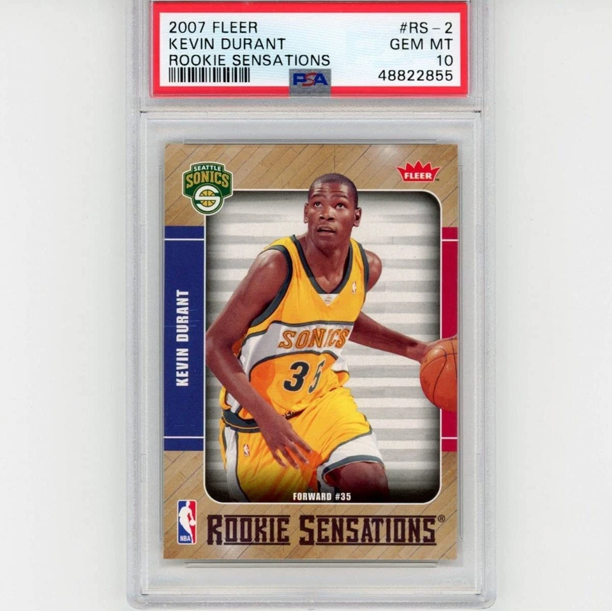 Graded 2007-08 Fleer Rookie Sensations KEVIN DURANT #RS-2 RC Card PSA 10 Mint