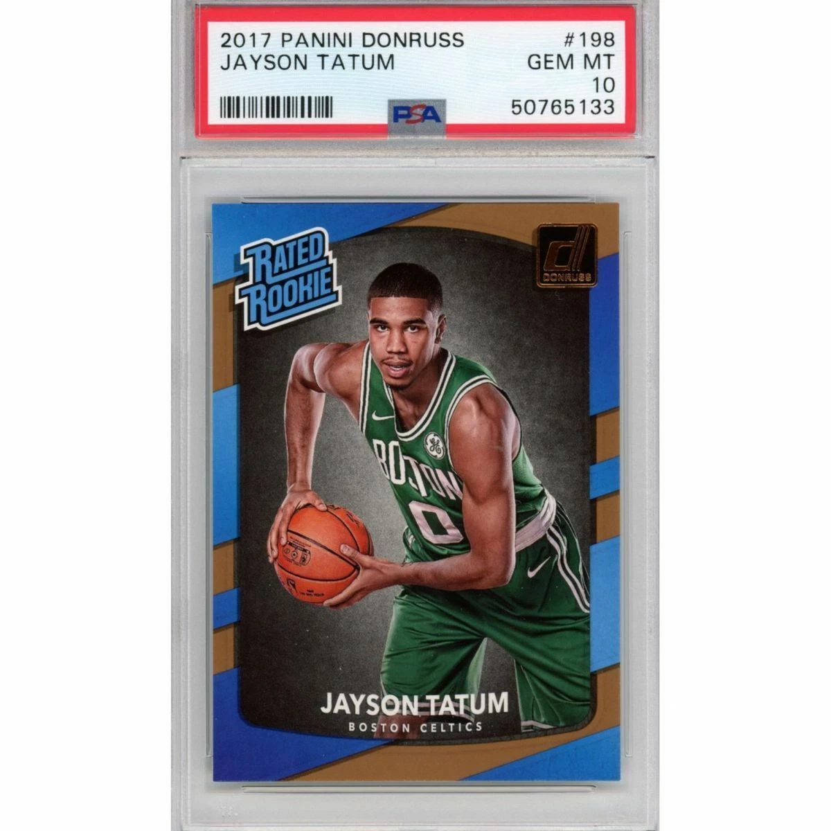 Graded 2017-18 Panini Donruss JAYSON TATUM #198 Rookie RC Card PSA 10 Gem Mint