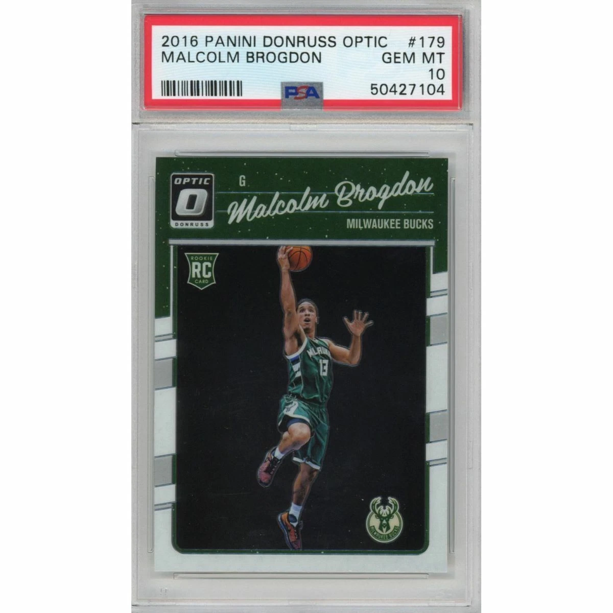 Graded 2016-17 Panini Donruss Optic MALCOLM BROGDON #179 Rookie RC Card PSA 10