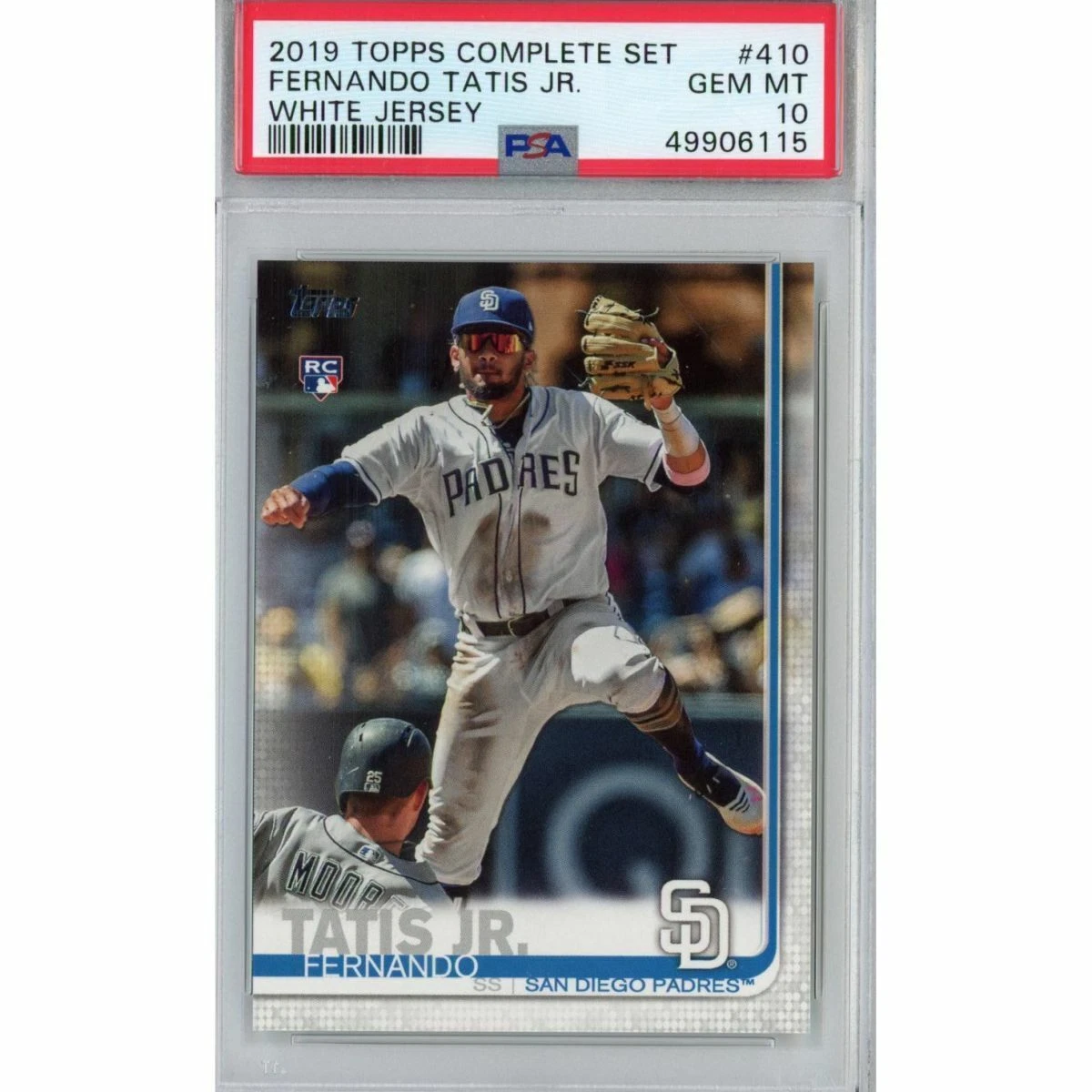 Graded 2019 Topps Complete Set FERNANDO TATIS JR. #410 Rookie RC Card PSA 10