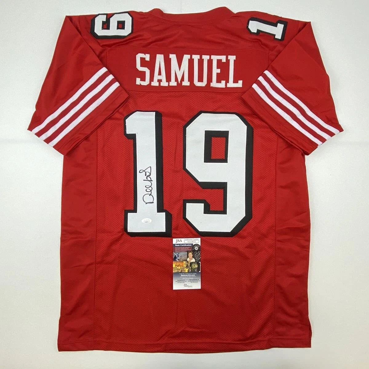 Autographed/Signed DEEBO SAMUEL San Francisco Red Alternate Jersey JSA COA Auto