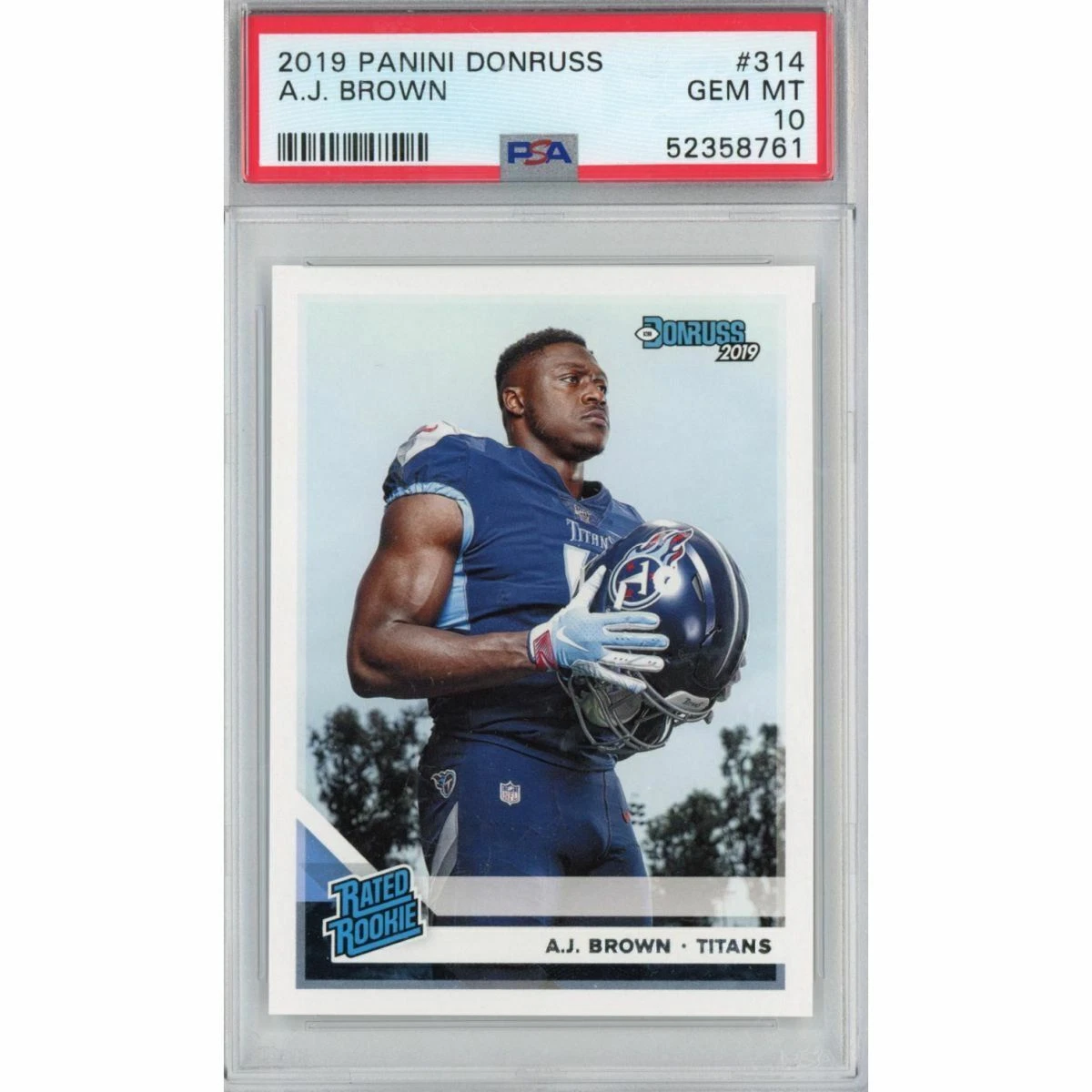 Graded 2019 Panini Donruss AJ A.J. BROWN #314 Rookie RC Football Card PSA 10
