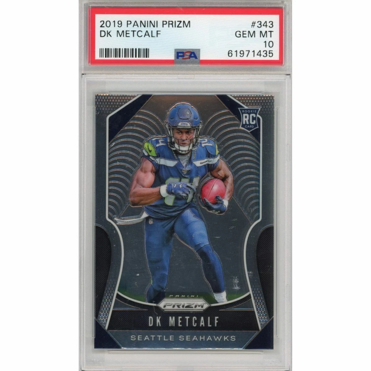 Graded 2019 Panini Prizm DK D.K. METCALF #343 Rookie RC Football Card PSA 10